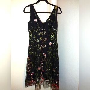 Black floral sleeveless dress